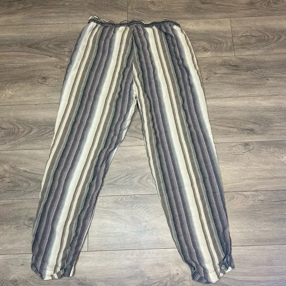 Kavu Tiba Multi Color Striped Ankle Roll Pants Organic Cotton Size Large - Picture 10 of 12